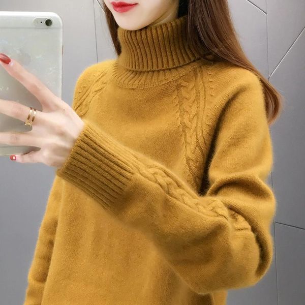 sweaters for women fashion turtleneck sweater women loose 2021 new winter twist knitted pullover bottoming shirt thickening, White;black
sweaters for women fashion turtleneck sweater women loose 2021 new winter twist knitted pullover bottoming shirt thickening, White;black