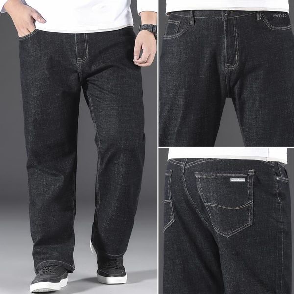shan bao classic patch pocket men's straight loose denim jeans 2021 spring brand large size cotton stretch black jeans 40 42 441, Blue
shan bao classic patch pocket men's straight loose denim jeans 2021 spring brand large size cotton stretch black jeans 40 42 441, Blue