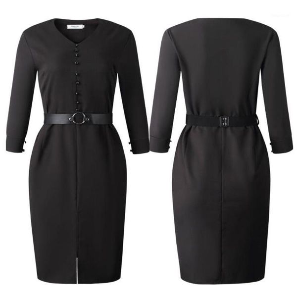 2020 summer dress women solid black business work office dress casual sashes knee-length bodycon female vestidos femme1, Black;gray
2020 summer dress women solid black business work office dress casual sashes knee-length bodycon female vestidos femme1, Black;gray
