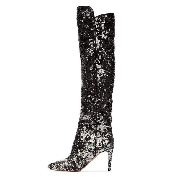 boots bling 2021 autumn winter fashion high heels riding pointed toe knee for women schoenen vrouw, Black
boots bling 2021 autumn winter fashion high heels riding pointed toe knee for women schoenen vrouw, Black