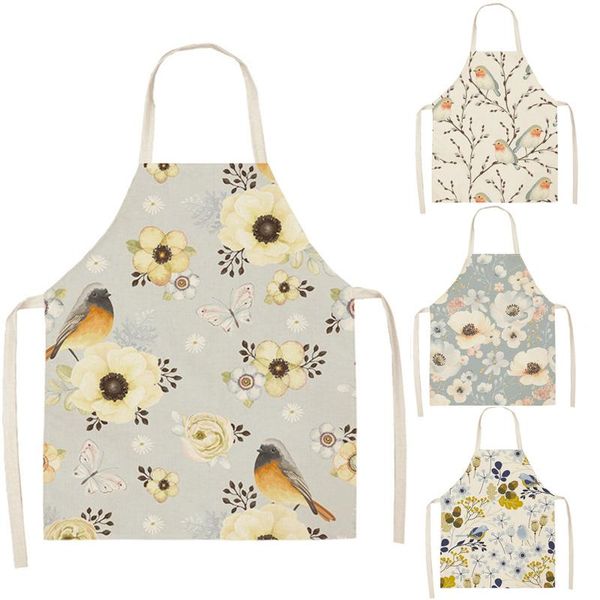 aprons bird flower branch printed kitchen for women household cleaning accessories cotton linen cooking apron
aprons bird flower branch printed kitchen for women household cleaning accessories cotton linen cooking apron