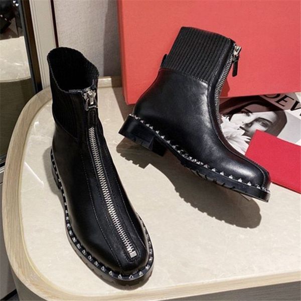 zipper women front-model ankle genuine leather short booties elastic bottom heel half spring-fall mujer boots 75er, Black
zipper women front-model ankle genuine leather short booties elastic bottom heel half spring-fall mujer boots 75er, Black