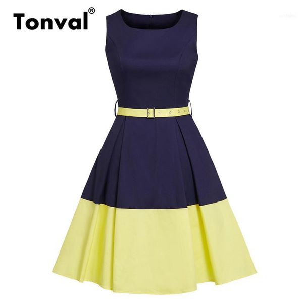 tonval navy blue and yellow color-block vintage retro dress women belted slim fit pocket office ladies pleated cotton dresses11, Black;gray
tonval navy blue and yellow color-block vintage retro dress women belted slim fit pocket office ladies pleated cotton dresses11, Black;gray
