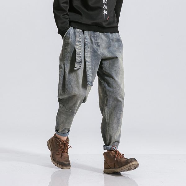 men's 2020 new autumn fashion brand men harem jeans pants drawstring belt vintage trousers male hip hop, Black
men's 2020 new autumn fashion brand men harem jeans pants drawstring belt vintage trousers male hip hop, Black