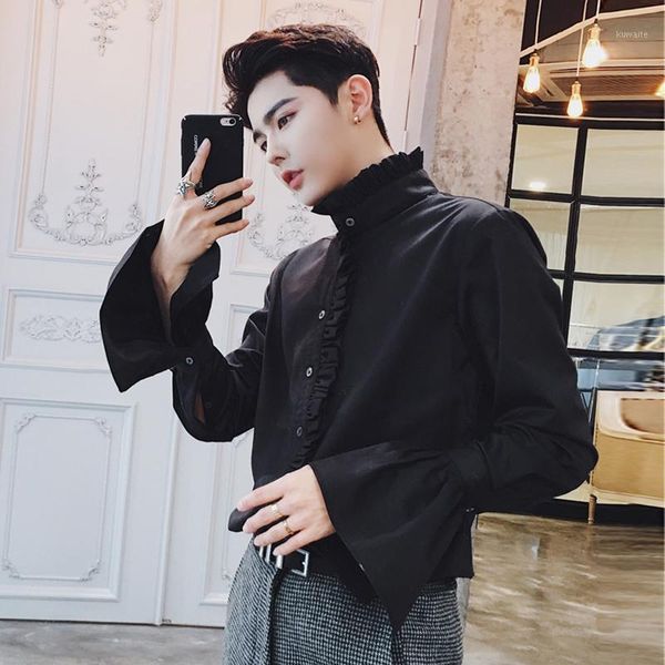 spring autumn fashion retro court gothic casual long sleeve shirts stand black white shirts male solid loose party dress1, White;black
spring autumn fashion retro court gothic casual long sleeve shirts stand black white shirts male solid loose party dress1, White;black