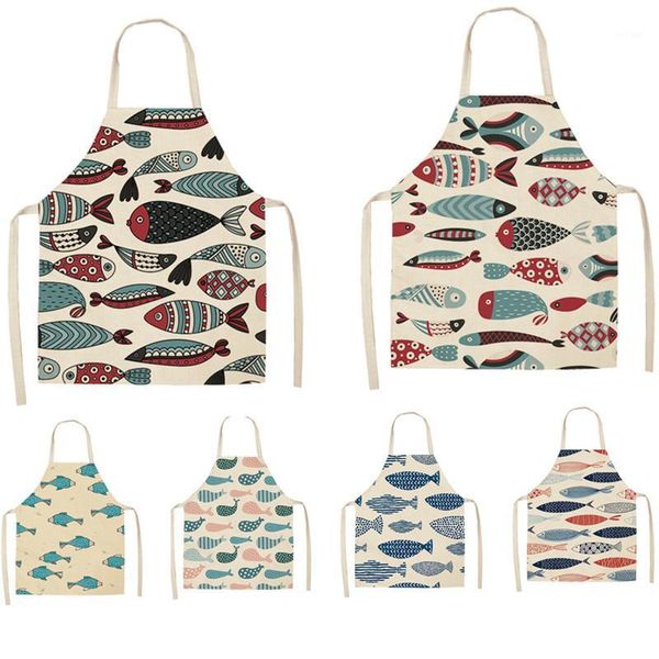 aprons colorful fish printed kitchen for women kids sleeveless cotton linen bibs cooking baking cleaning tools1
aprons colorful fish printed kitchen for women kids sleeveless cotton linen bibs cooking baking cleaning tools1