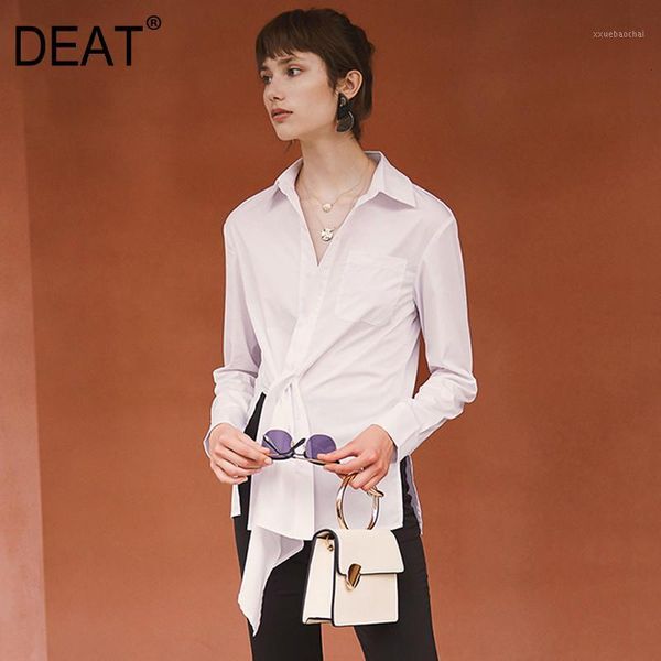 deat women white asymmetrical knot stitch blouse new lapel long sleeve loose fit shirt fashion tide summer 2020 jx6711
deat women white asymmetrical knot stitch blouse new lapel long sleeve loose fit shirt fashion tide summer 2020 jx6711