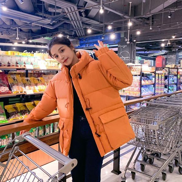 2020 new down cotton jacket women's winter pocket fashion ox horn button women's casual loose and thickened bread jacket1, Black
2020 new down cotton jacket women's winter pocket fashion ox horn button women's casual loose and thickened bread jacket1, Black