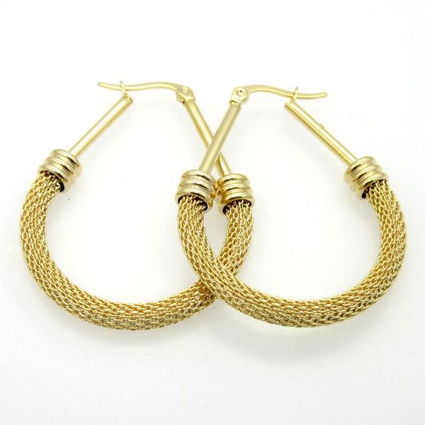 fashion hollow mesh earrings gold stainless steel half cable mesh oval hoop huggie earrings pendientes jewelry for women, Golden;silver
fashion hollow mesh earrings gold stainless steel half cable mesh oval hoop huggie earrings pendientes jewelry for women, Golden;silver