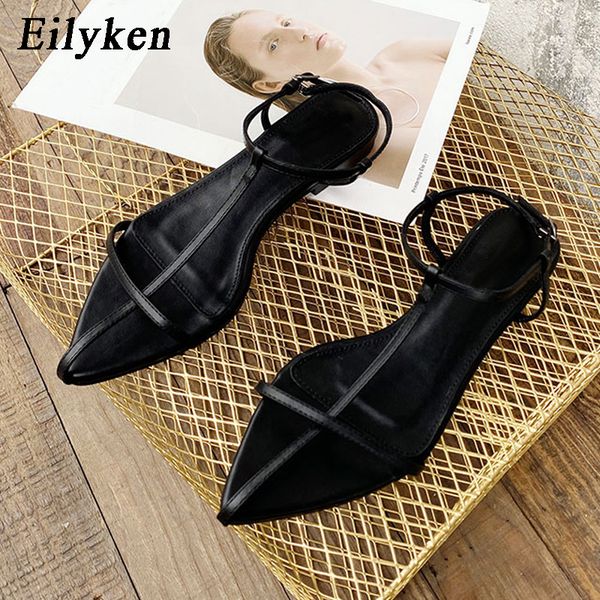 eilyken 2020 fashion women sandals ankle strap buckle flat heels pointed toe gladiator summer beach elegant ladies dress shoes t200327, Black
eilyken 2020 fashion women sandals ankle strap buckle flat heels pointed toe gladiator summer beach elegant ladies dress shoes t200327, Black