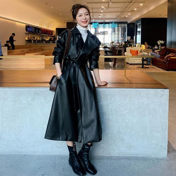 2021 new autumn casual oversize women cleaned long fine leather jacket from female plutonium rents to trench coat p1687 151u, Black
2021 new autumn casual oversize women cleaned long fine leather jacket from female plutonium rents to trench coat p1687 151u, Black