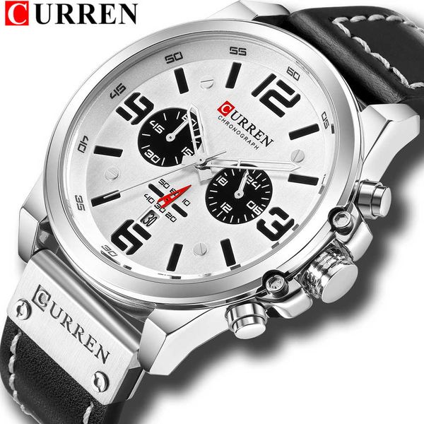 watch white black fashion chronograph classic men curren men's watches casual quartz wristwatch male clock reloj hombre, Silver
watch white black fashion chronograph classic men curren men's watches casual quartz wristwatch male clock reloj hombre, Silver