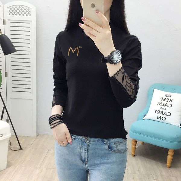 95 cotton embroidered lace women's wear) new autumn winter 2020 pure cotton embroidery hollow lace long sleeve base t pjda5, White
95 cotton embroidered lace women's wear) new autumn winter 2020 pure cotton embroidery hollow lace long sleeve base t pjda5, White