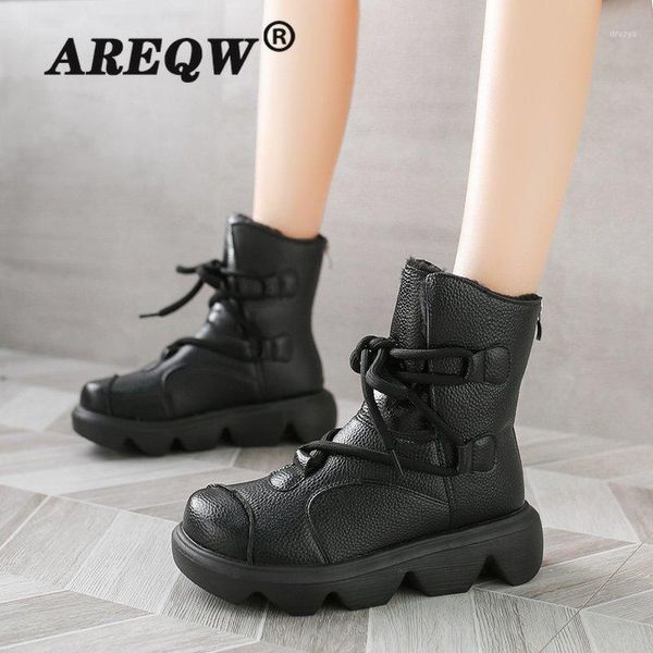british style women ankle boots leather snow botas thick bottom platform winter plush retro lace up botines mujer zip1, Black
british style women ankle boots leather snow botas thick bottom platform winter plush retro lace up botines mujer zip1, Black