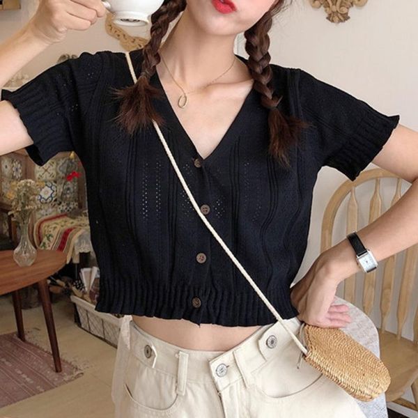 v-neck short cutout sweater cardigans knitted & club button open stitch solid full, White
v-neck short cutout sweater cardigans knitted & club button open stitch solid full, White