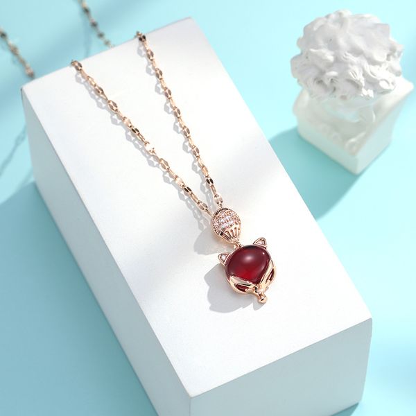 new korean style graceful and fashionable elegant simple red fox pendant clavicle chain personalized titanium steel necklace, Red;brown
new korean style graceful and fashionable elegant simple red fox pendant clavicle chain personalized titanium steel necklace, Red;brown