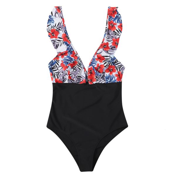 2020 women push up swimwear female bather fashion women's floral printed one piece bikini ruffles swimsuit, White;black
2020 women push up swimwear female bather fashion women's floral printed one piece bikini ruffles swimsuit, White;black