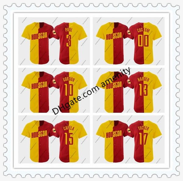 men houston rockets paul 13 harden 10 gordon 15 capela gold red split basketball jerseys james eric chris mesh clint button jersey, Black
men houston rockets paul 13 harden 10 gordon 15 capela gold red split basketball jerseys james eric chris mesh clint button jersey, Black