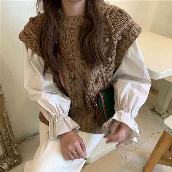 autumn women two peice set back lace up o neck long flare sleeve blouse white and lady kniited loose, Gray
autumn women two peice set back lace up o neck long flare sleeve blouse white and lady kniited loose, Gray