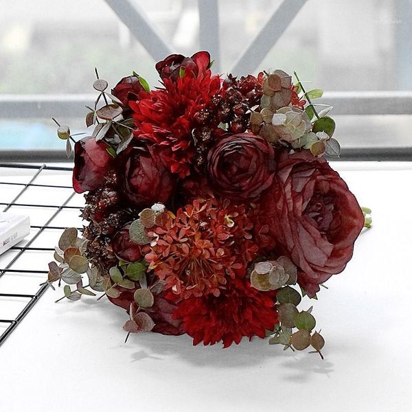 decorative flowers & wreaths 1pcs artificial rose flower bridal holding wine red simulation wedding bouquet party decor1
decorative flowers & wreaths 1pcs artificial rose flower bridal holding wine red simulation wedding bouquet party decor1