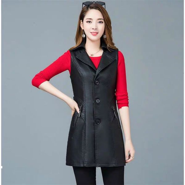 new spring 2021 thin women's clothing sleeveless leather jacket y180 39vj, Black
new spring 2021 thin women's clothing sleeveless leather jacket y180 39vj, Black