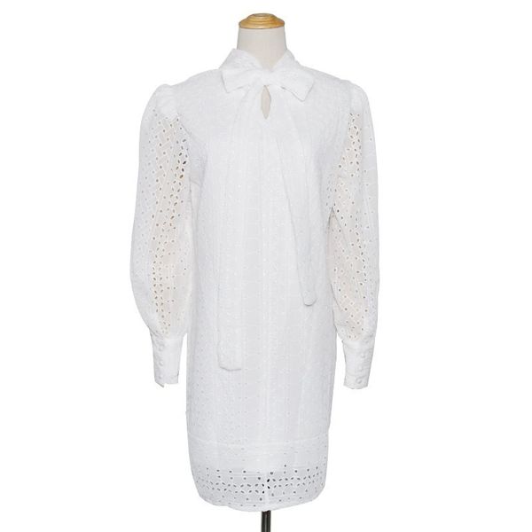 embroidered hollow lace out bow collar long lantern loose sleeves dress spring party femme xw6n, Black;gray
embroidered hollow lace out bow collar long lantern loose sleeves dress spring party femme xw6n, Black;gray