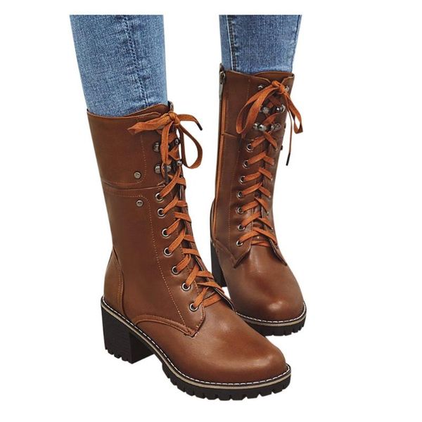 women's lace-up zip ankle bare boots square square heel casual middle tube motorcycle booties female comfort, Black
women's lace-up zip ankle bare boots square square heel casual middle tube motorcycle booties female comfort, Black