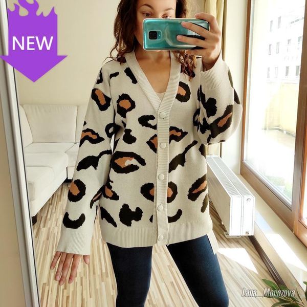 casual leopard v-neck single breasted puff sleeve loose cardigans coat women sweaters autumn winter 2020 fashionable1, White
casual leopard v-neck single breasted puff sleeve loose cardigans coat women sweaters autumn winter 2020 fashionable1, White