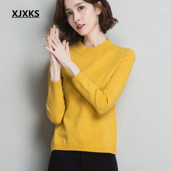 xjxks 2020 spring new women turtleneck sweater solid color all-match cashmere knitted sweater women pullover1, White;black
xjxks 2020 spring new women turtleneck sweater solid color all-match cashmere knitted sweater women pullover1, White;black