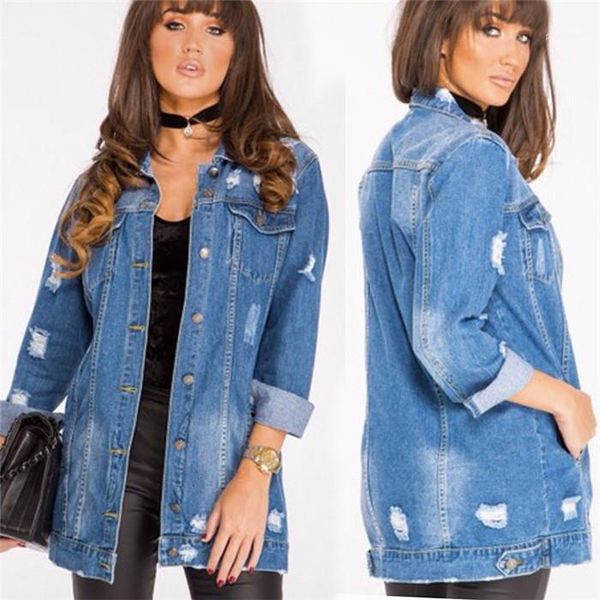 jackets solid color long sleeve casual coats autumn fashion patchwork women outerwear denim clothing hole womens denim, Black;brown
jackets solid color long sleeve casual coats autumn fashion patchwork women outerwear denim clothing hole womens denim, Black;brown