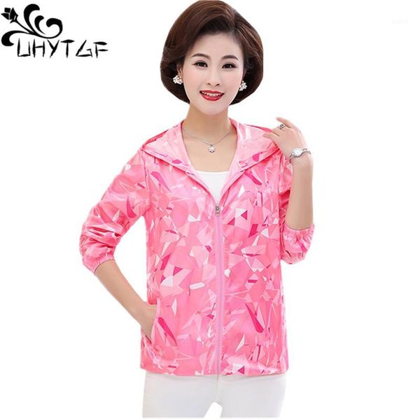uhytgf women summer jacket hooded breathable thin sunscreen clothing long sleeve printing elegant female 5xl plus size 11551, Black;brown
uhytgf women summer jacket hooded breathable thin sunscreen clothing long sleeve printing elegant female 5xl plus size 11551, Black;brown