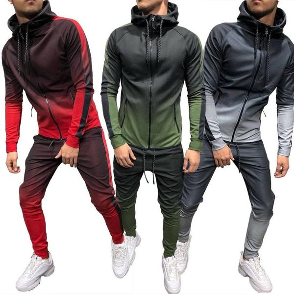 men's tracksuits sets men fashion gradient color sport sweat suit hoodie trousers pants set tracksuit, Gray
men's tracksuits sets men fashion gradient color sport sweat suit hoodie trousers pants set tracksuit, Gray