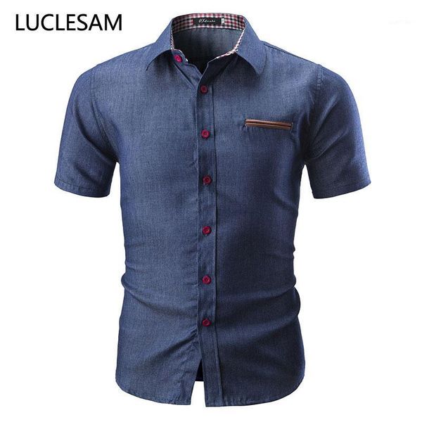 brand designer mens short sleeve shirts slim fit male denim cowboy jeans shirts stylish smart casual men 3xl1, White;black
brand designer mens short sleeve shirts slim fit male denim cowboy jeans shirts stylish smart casual men 3xl1, White;black