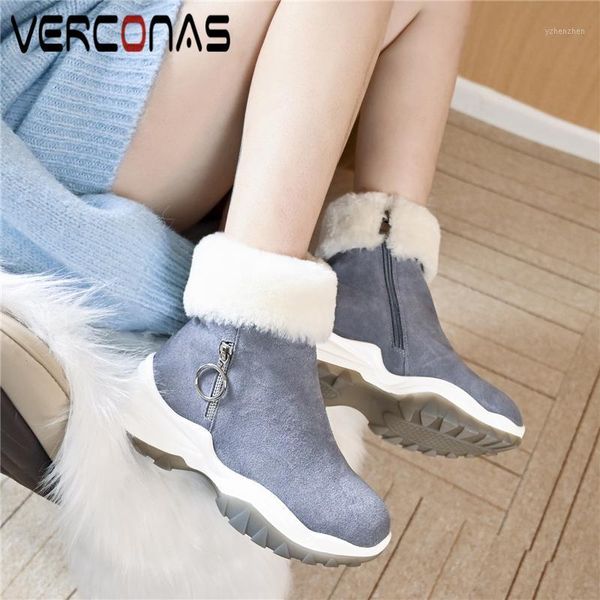 boots verconas winter warm wool ankle for women cow suede shoes woman autumn platforms metal decoration side zipper boots1, Black
boots verconas winter warm wool ankle for women cow suede shoes woman autumn platforms metal decoration side zipper boots1, Black