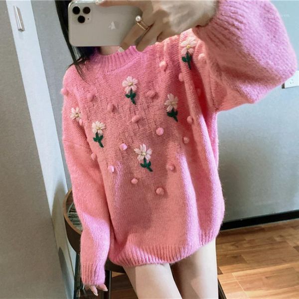 women's sweaters winter luxury design women pullover sweater lazy knit 2021 fashion 3d flower chic oversize pink jumper coa, White;black
women's sweaters winter luxury design women pullover sweater lazy knit 2021 fashion 3d flower chic oversize pink jumper coa, White;black