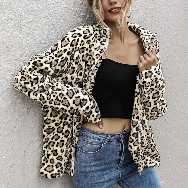 fashion women ladies autumn and winter thicken warm zipper leopard printed lapel long sleeve loose plush jacket outerwear#g3, Black;brown
fashion women ladies autumn and winter thicken warm zipper leopard printed lapel long sleeve loose plush jacket outerwear#g3, Black;brown