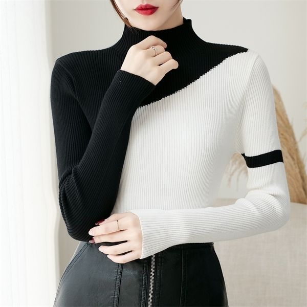 slim winter clothes women turtleneck autumn semi-high collar knit sweaters women patchwork bottoming shirts 6998 50 201203, White;black
slim winter clothes women turtleneck autumn semi-high collar knit sweaters women patchwork bottoming shirts 6998 50 201203, White;black