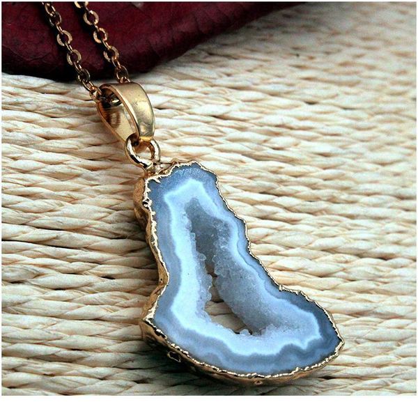1pcs natural random irregular rock druzy stone pendant necklaces for women trendy geode slice piece healing necklace jllpqy, Black
1pcs natural random irregular rock druzy stone pendant necklaces for women trendy geode slice piece healing necklace jllpqy, Black