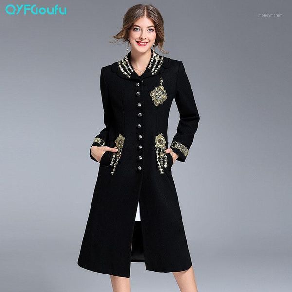 autumn 2017 fashion designer black long women coats beading embroidery runway fall styles luxury winter trench coat1, Tan;black
autumn 2017 fashion designer black long women coats beading embroidery runway fall styles luxury winter trench coat1, Tan;black