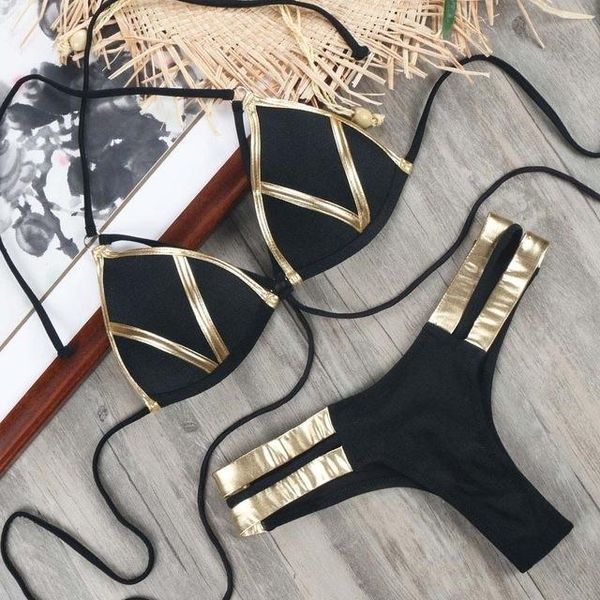 2 pcs women stamping splice bandage bikinis split push up bathing suit sizes, White;black
2 pcs women stamping splice bandage bikinis split push up bathing suit sizes, White;black