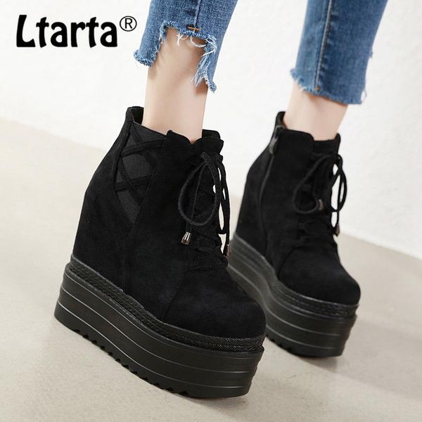ltarta autumn and winter new lace up women's boots inner height increase high 14cm platform high heel boots -999-3, Black
ltarta autumn and winter new lace up women's boots inner height increase high 14cm platform high heel boots -999-3, Black