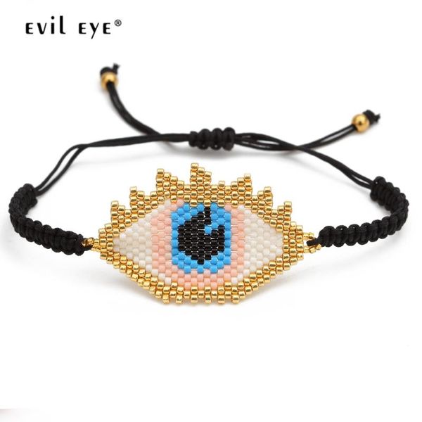 EVIL EYE Miyuki Braided Bracelet Black Rope Chain Colorful Turkish Eye Bracelet Adjustable Jewelry Gifts for Women Female EY6435, Golden;silver
EVIL EYE Miyuki Braided Bracelet Black Rope Chain Colorful Turkish Eye Bracelet Adjustable Jewelry Gifts for Women Female EY6435, Golden;silver