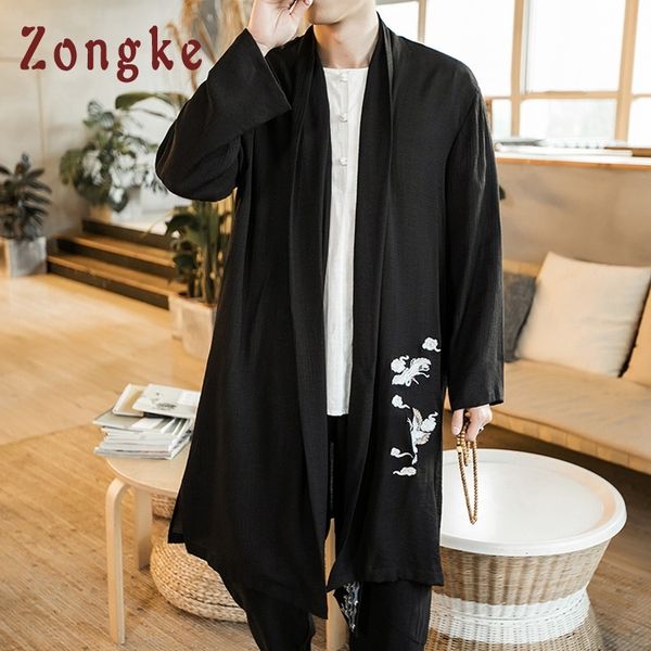 zongke chinese crane embroidery long kimono cardigan coat japanese kimono men jacket streetwear mens kimono jacket men 2019 new t200502, Black;brown
zongke chinese crane embroidery long kimono cardigan coat japanese kimono men jacket streetwear mens kimono jacket men 2019 new t200502, Black;brown