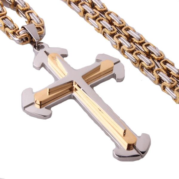 chains granny chic stainless steel pendant necklace 3 layers knight cross strong byzantine chain mens fashion jewelry fathers gift, Silver
chains granny chic stainless steel pendant necklace 3 layers knight cross strong byzantine chain mens fashion jewelry fathers gift, Silver