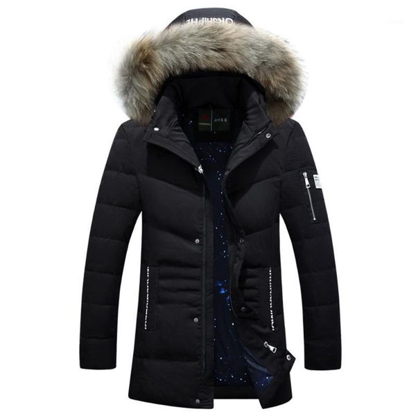 2018 men's coat thick warm winter outwear stylish male parka slim fit cap removable fur hooded padded long jacket1, Black
2018 men's coat thick warm winter outwear stylish male parka slim fit cap removable fur hooded padded long jacket1, Black