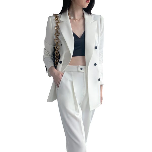 women's two piece pants suits womens casual england style autumn straight trousers + drape slim coat suits female white
women's two piece pants suits womens casual england style autumn straight trousers + drape slim coat suits female white