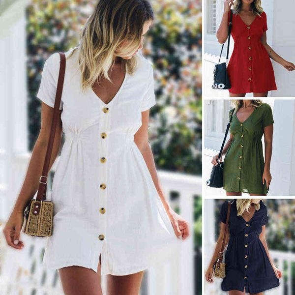 women's dress 2021 spring/summer pure color single row buttons v-neck dress women slim high waist casual dress vestido g1223, Black;gray
women's dress 2021 spring/summer pure color single row buttons v-neck dress women slim high waist casual dress vestido g1223, Black;gray