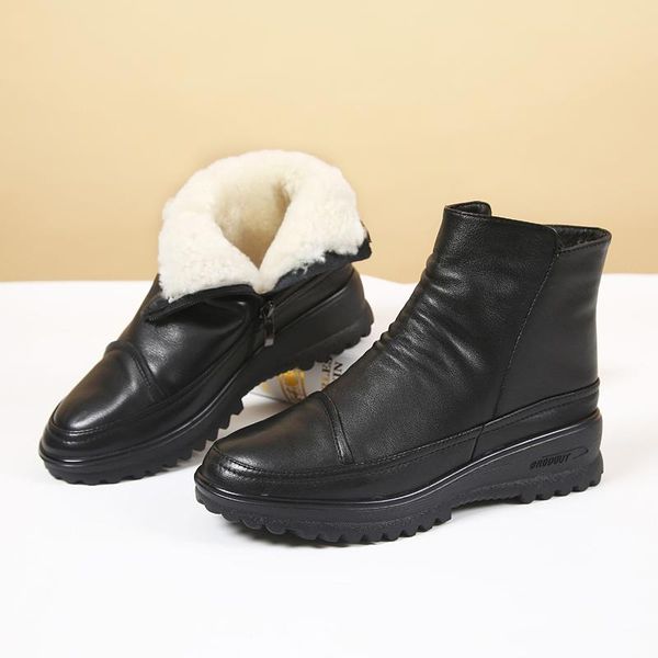 boots zxryxgs cowhide wool warm cotton winter snow wedge non-slip plus size casual woman's, Black
boots zxryxgs cowhide wool warm cotton winter snow wedge non-slip plus size casual woman's, Black