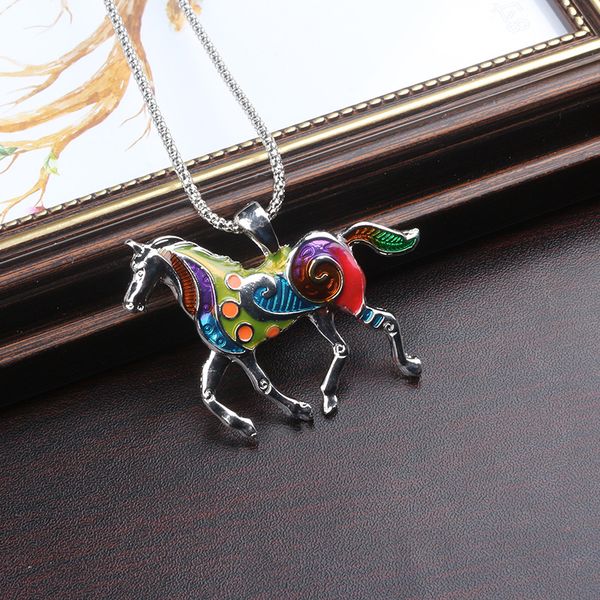 statement necklaces enamel brincos pendant necklace for women fashion jewelry colorful horse necklace colorful pendant, Silver
statement necklaces enamel brincos pendant necklace for women fashion jewelry colorful horse necklace colorful pendant, Silver