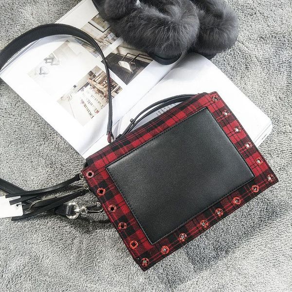 ring hole panelled checkered small square bag 2020 autumn and winter new rivet camera bag messenger shoulder bags sac a main
ring hole panelled checkered small square bag 2020 autumn and winter new rivet camera bag messenger shoulder bags sac a main